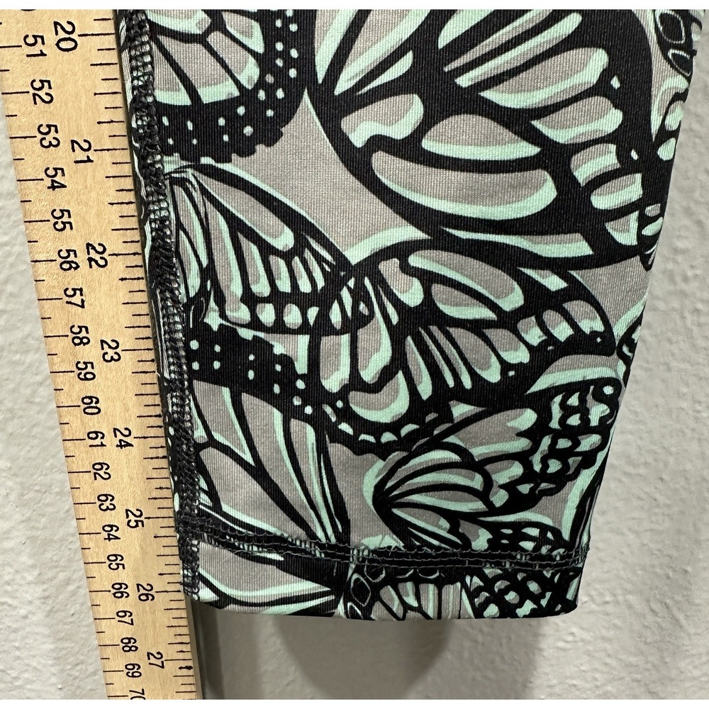 Danskin Now Fitted Active Leggings Women's Medium Gray Butterfly Print Workout - Picture 3 of 7